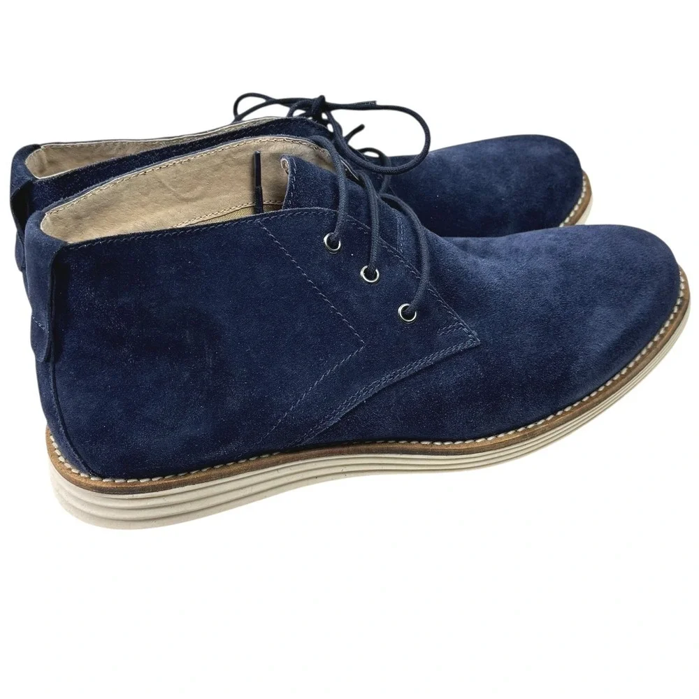 Windsor Smith Ankle Chukka Boots Size 9 Mens Bullflash Navy‎ Blue Suede Lace Up
